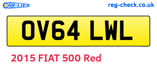 OV64LWL are the vehicle registration plates.