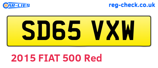 SD65VXW are the vehicle registration plates.