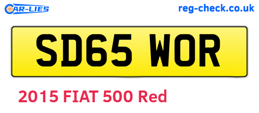 SD65WOR are the vehicle registration plates.