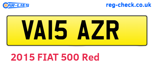 VA15AZR are the vehicle registration plates.