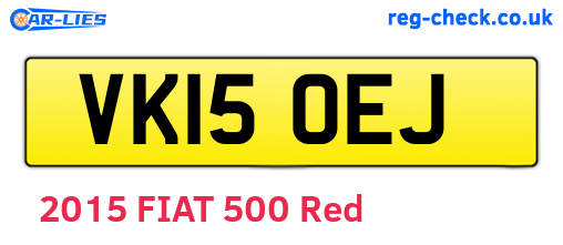 VK15OEJ are the vehicle registration plates.