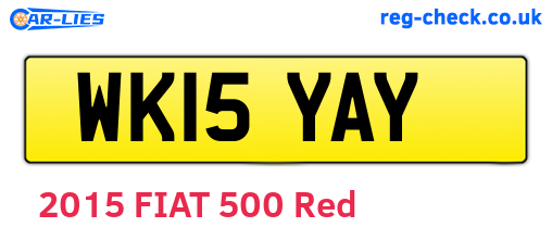 WK15YAY are the vehicle registration plates.