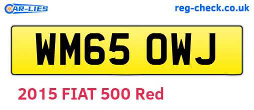 WM65OWJ are the vehicle registration plates.