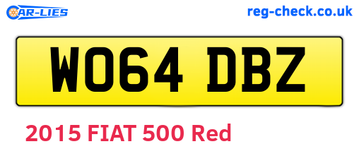 WO64DBZ are the vehicle registration plates.