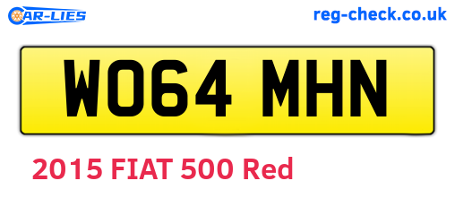 WO64MHN are the vehicle registration plates.