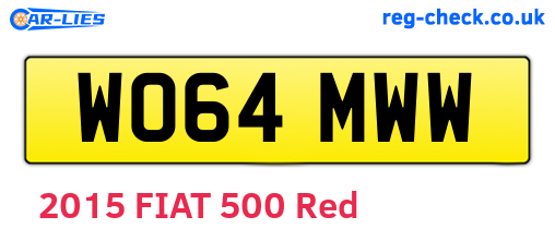 WO64MWW are the vehicle registration plates.