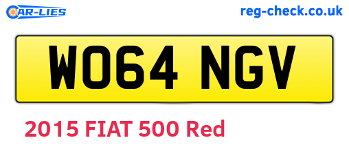 WO64NGV are the vehicle registration plates.
