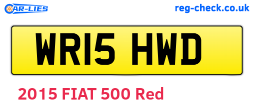 WR15HWD are the vehicle registration plates.