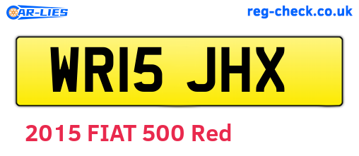 WR15JHX are the vehicle registration plates.