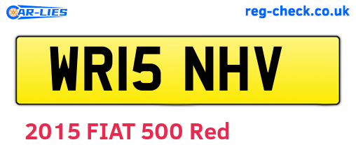 WR15NHV are the vehicle registration plates.