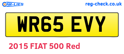 WR65EVY are the vehicle registration plates.