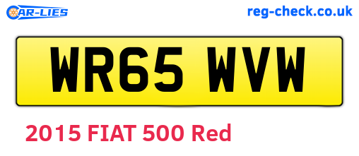 WR65WVW are the vehicle registration plates.