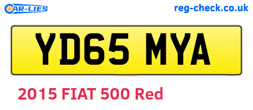 YD65MYA are the vehicle registration plates.