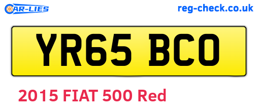 YR65BCO are the vehicle registration plates.