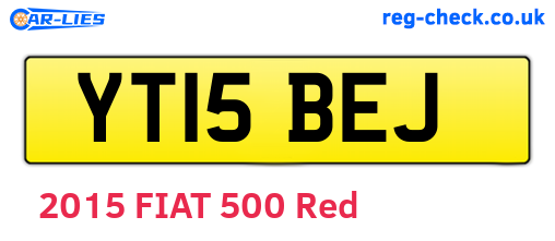 YT15BEJ are the vehicle registration plates.