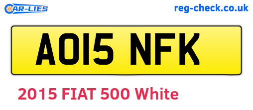 AO15NFK are the vehicle registration plates.