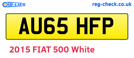 AU65HFP are the vehicle registration plates.