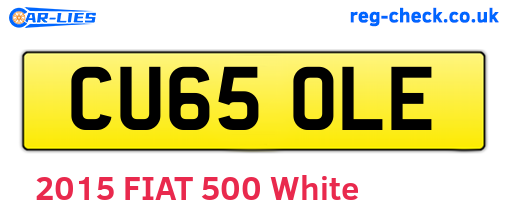 CU65OLE are the vehicle registration plates.