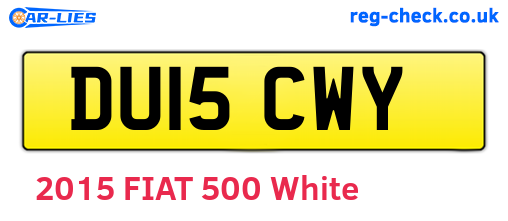 DU15CWY are the vehicle registration plates.