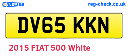 DV65KKN are the vehicle registration plates.