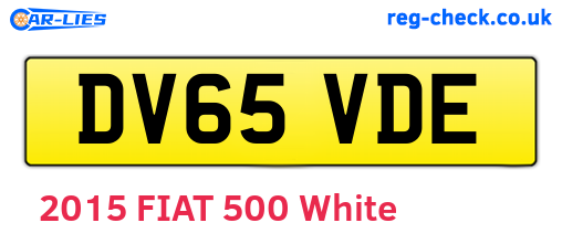 DV65VDE are the vehicle registration plates.