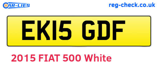 EK15GDF are the vehicle registration plates.