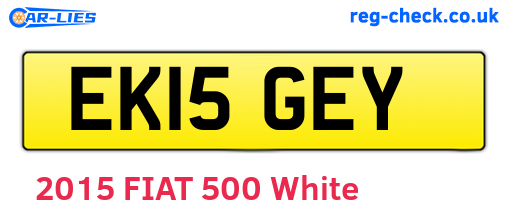 EK15GEY are the vehicle registration plates.