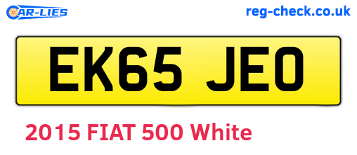 EK65JEO are the vehicle registration plates.