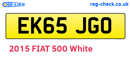 EK65JGO are the vehicle registration plates.