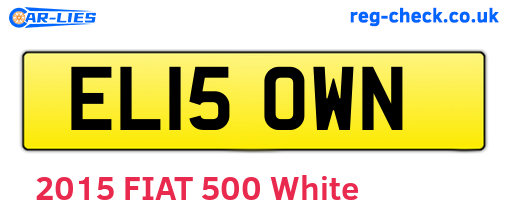 EL15OWN are the vehicle registration plates.