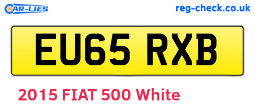 EU65RXB are the vehicle registration plates.