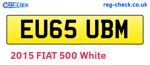 EU65UBM are the vehicle registration plates.