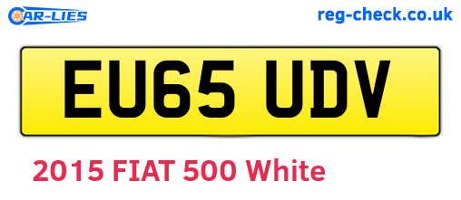 EU65UDV are the vehicle registration plates.