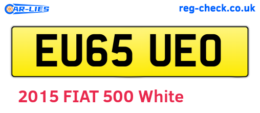 EU65UEO are the vehicle registration plates.