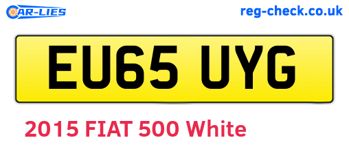 EU65UYG are the vehicle registration plates.