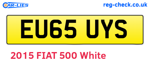 EU65UYS are the vehicle registration plates.