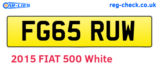FG65RUW are the vehicle registration plates.