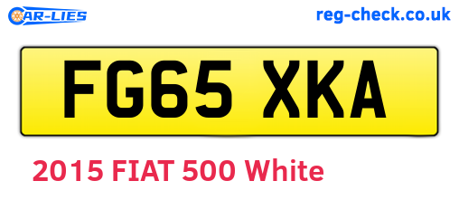 FG65XKA are the vehicle registration plates.