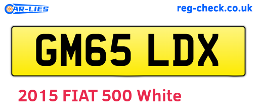 GM65LDX are the vehicle registration plates.