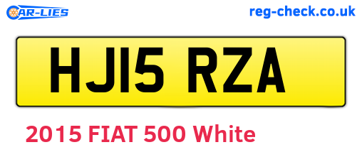 HJ15RZA are the vehicle registration plates.