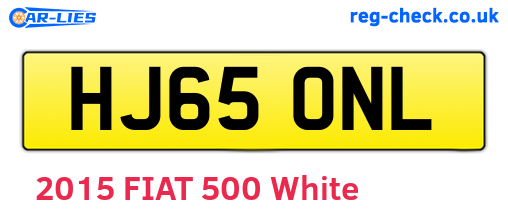 HJ65ONL are the vehicle registration plates.
