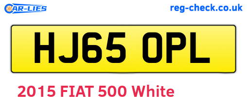 HJ65OPL are the vehicle registration plates.