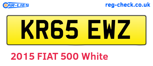 KR65EWZ are the vehicle registration plates.