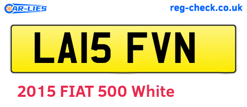 LA15FVN are the vehicle registration plates.