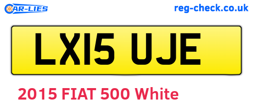 LX15UJE are the vehicle registration plates.