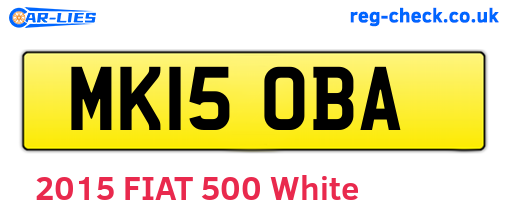 MK15OBA are the vehicle registration plates.