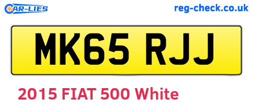 MK65RJJ are the vehicle registration plates.