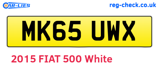 MK65UWX are the vehicle registration plates.