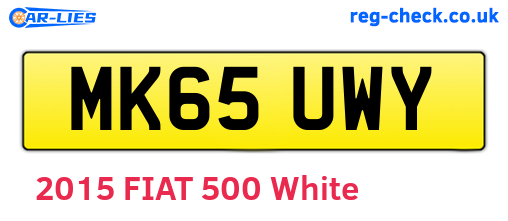 MK65UWY are the vehicle registration plates.