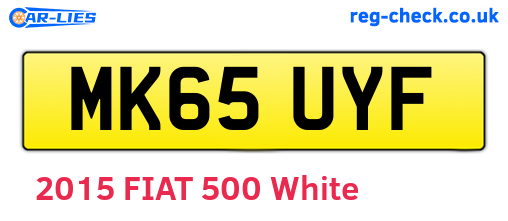 MK65UYF are the vehicle registration plates.